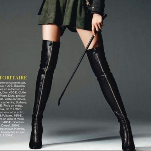 Chanel Lambskin Thigh High Zipper Boots - Picture 10 of 10